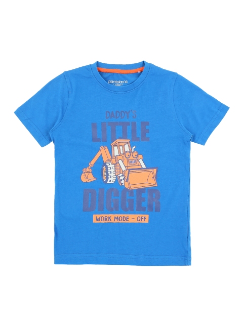 

Pantaloons Junior Boys Blue Printed Round Neck T-shirt