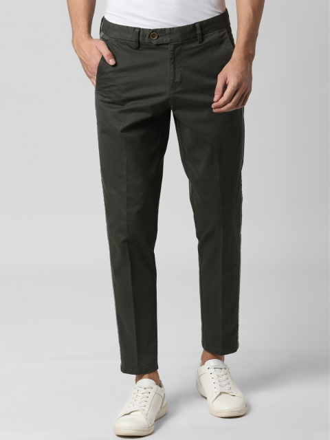 

Peter England Casuals Men Olive Green Slim Fit Solid Regular Trousers