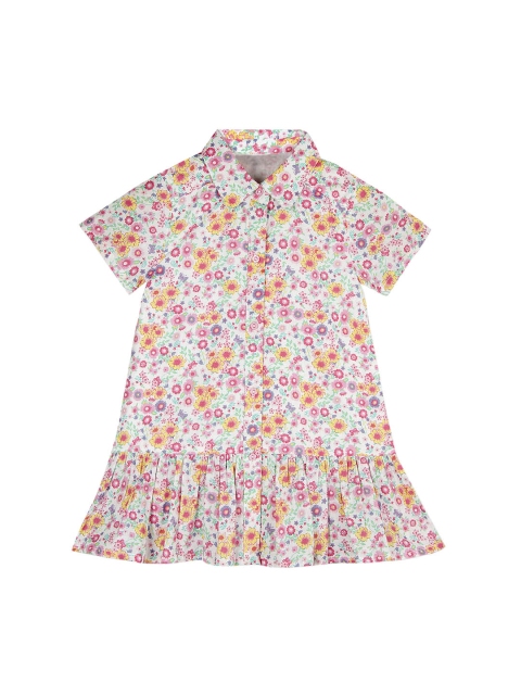 

Budding Bees Girls Multicoloured Floral Printed Shirt Dress, Multi
