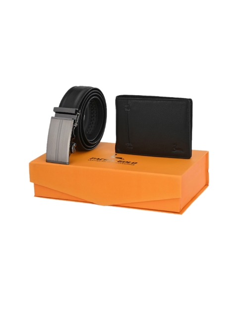 

Pacific Gold Men Black Belt & Wallet Accessory Gift Set