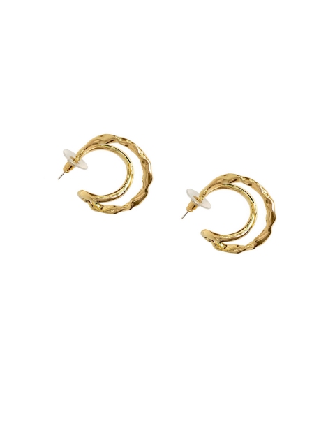 

Foxy Sperks Gold-Plated Crescent Shaped Half Hoop Earrings