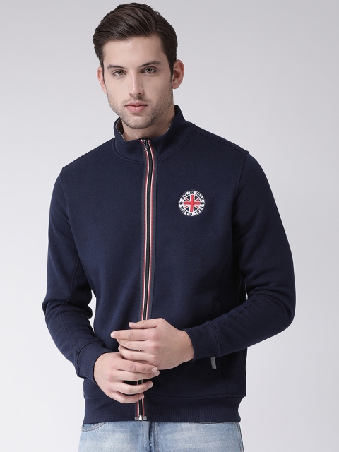 

Club York Men Navy Blue Solid Fleece Sweatshirt