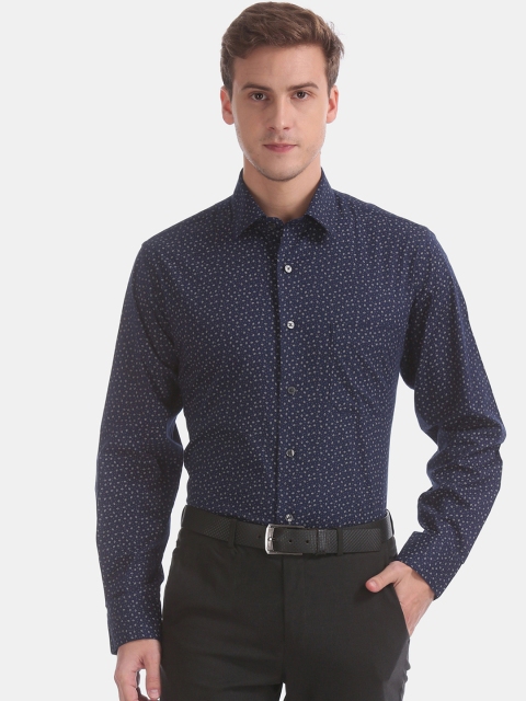 

Arrow Men Blue Regular Fit Printed Formal Shirt