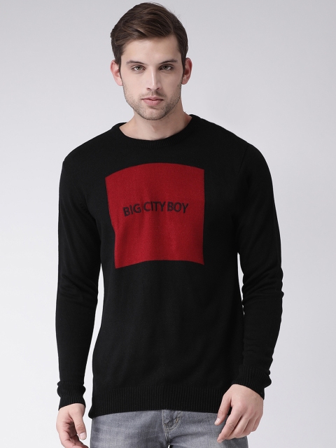 

Club York Men Black & Red Printed Pullover Sweater