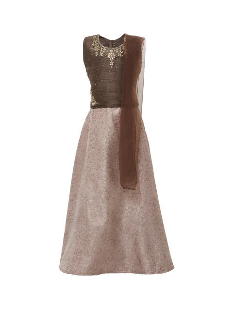 

BETTY Brown Ready to Wear Lehenga & Blouse with Dupatta