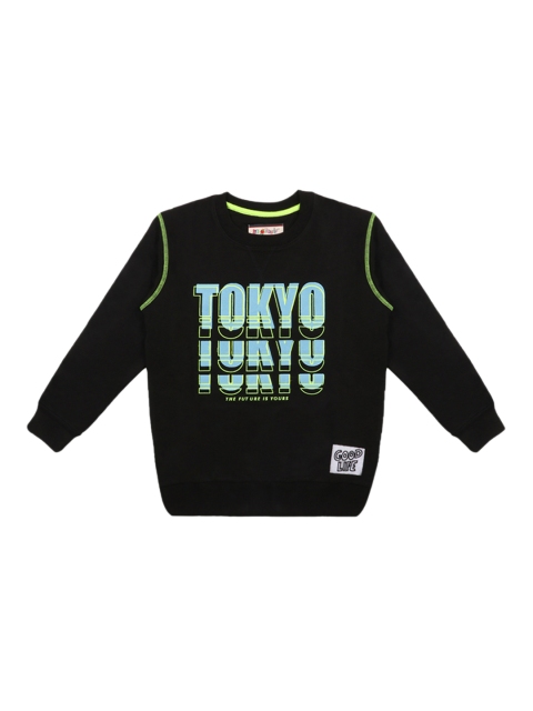 

Lil Tomatoes Boys Black & Green Printed Sweatshirt