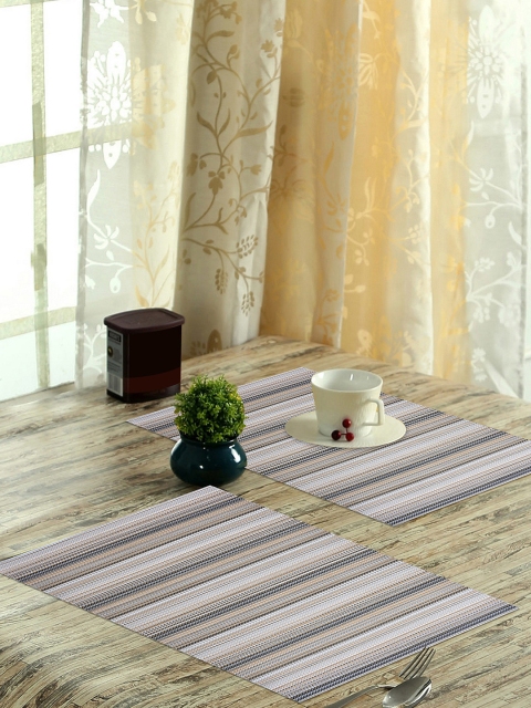 

OBSESSIONS Set of 6 Beige & Grey Vinyl Maze Dining Table Mat