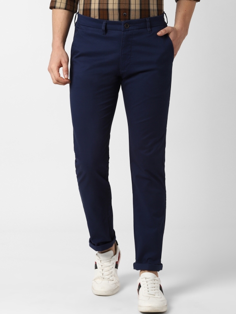 

Peter England Casuals Men Navy Blue Solid Slim Fit Regular Trousers