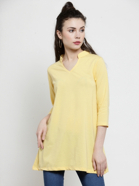 

Kalt Women Yellow Solid Knitted Tunic
