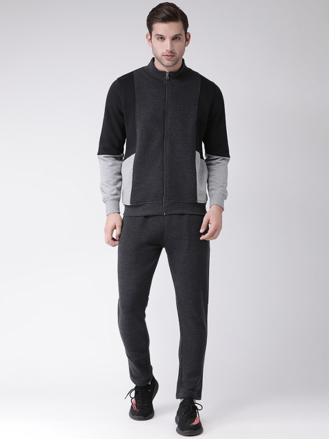 

Club York Men Charcoal Grey & Black Colourblocked Tracksuit