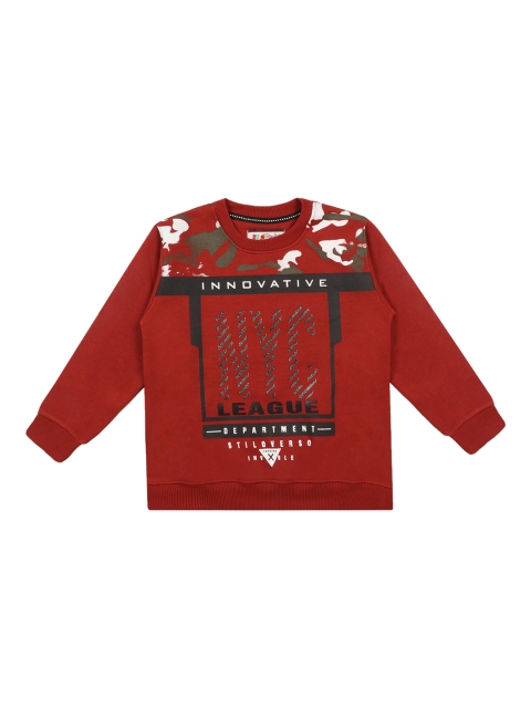 

Lil Tomatoes Boys Red & Black Printed Sweatshirt
