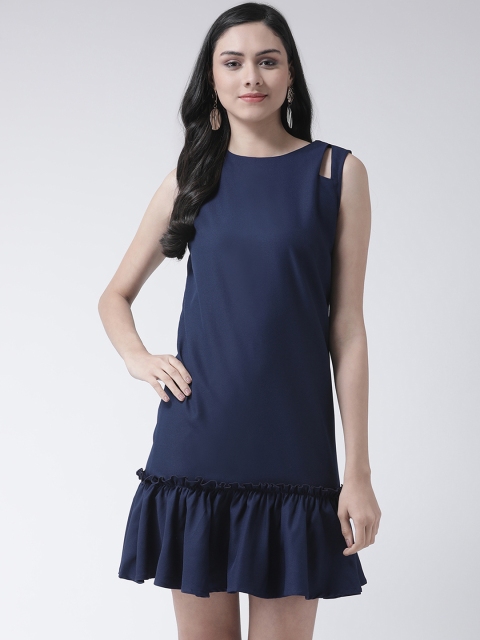 

Leo Sansini Women Navy Blue Solid Drop-Waist Dress