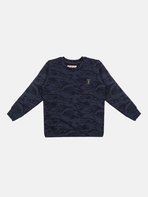 

Lil Tomatoes Boys Navy Blue & Black Printed Sweatshirt