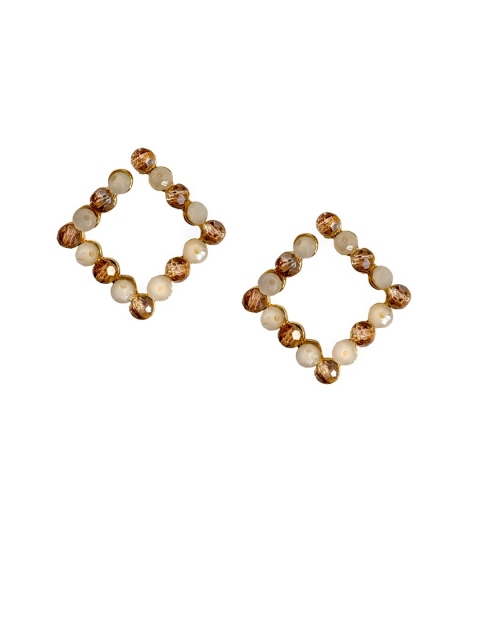 

Foxy Sperks Gold-Plated & Off-White Geometric Studs