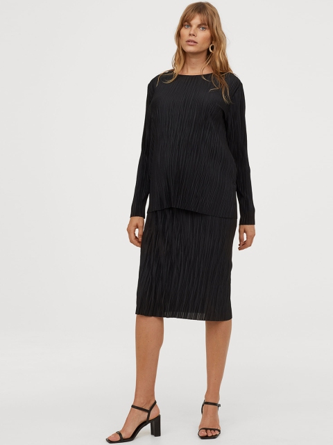 

H&M Women Black MAMA Pleated Sustainable Skirt