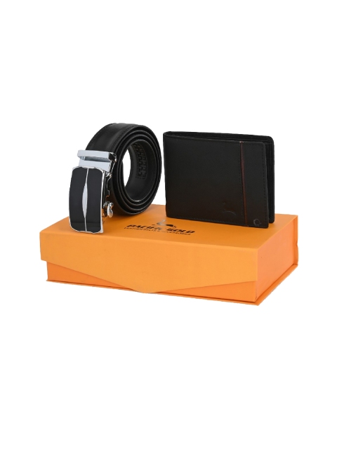 

Pacific Gold Men Black Belt & Wallet Accessory Gift Set