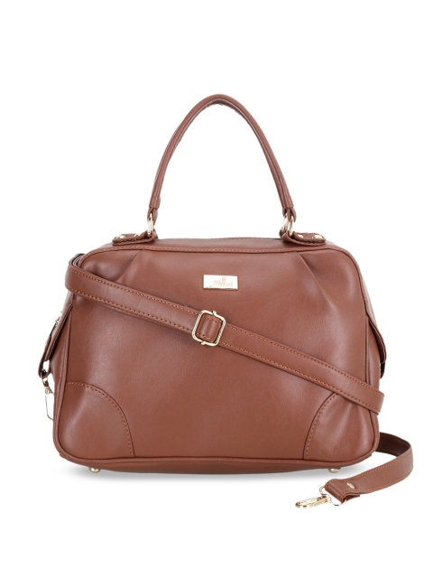 

yelloe Tan Brown Solid Handheld Bag