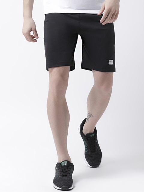 

GRIFFEL Men Black Solid Regular Fit Regular Shorts