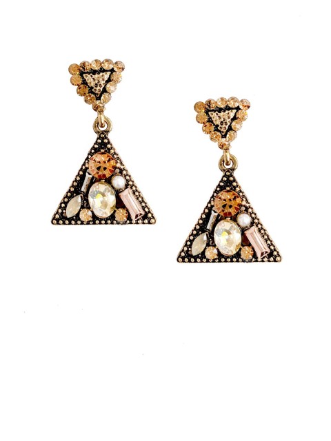 

Foxy Sperks Gold-Plated Triangular Drop Earrings