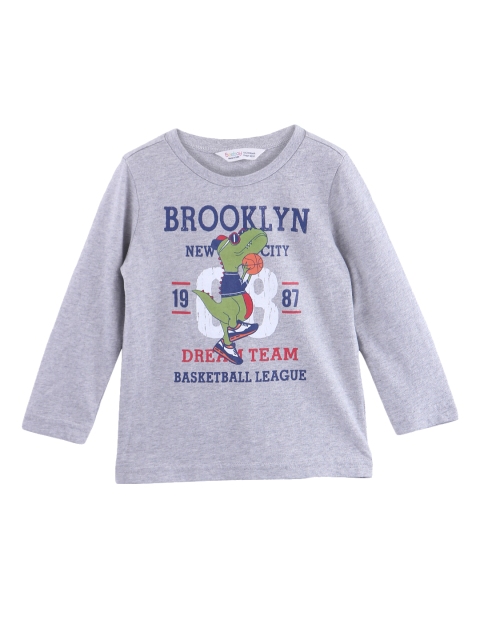

Beebay Boys Grey Printed Round Neck T-shirt