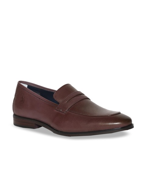 

U.S. Polo Assn. Men Brown Leather Formal Penny Loafers