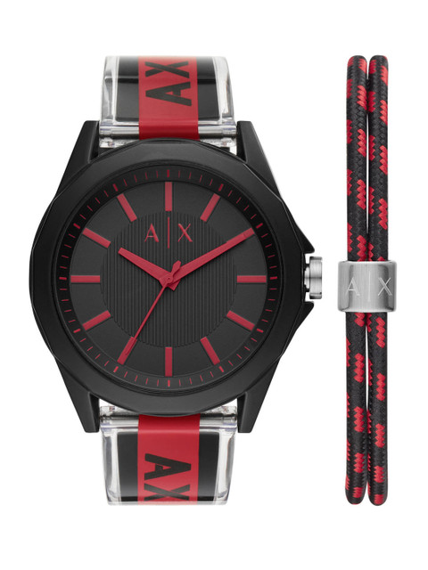

Armani Exchange Men Black & Red Analogue Watch AX7113