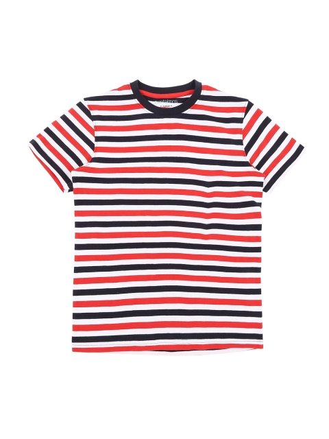

Pantaloons Junior Boys Red Striped Round Neck T-shirt