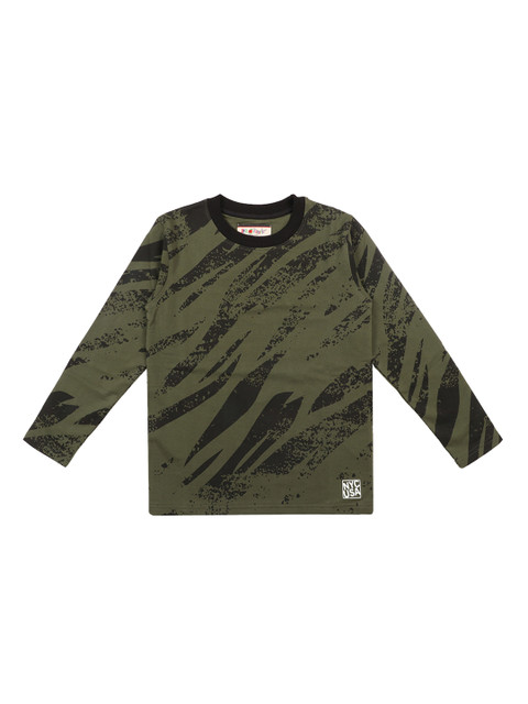 

Lil Tomatoes Boys Olive Green & Black Printed Sweatshirt