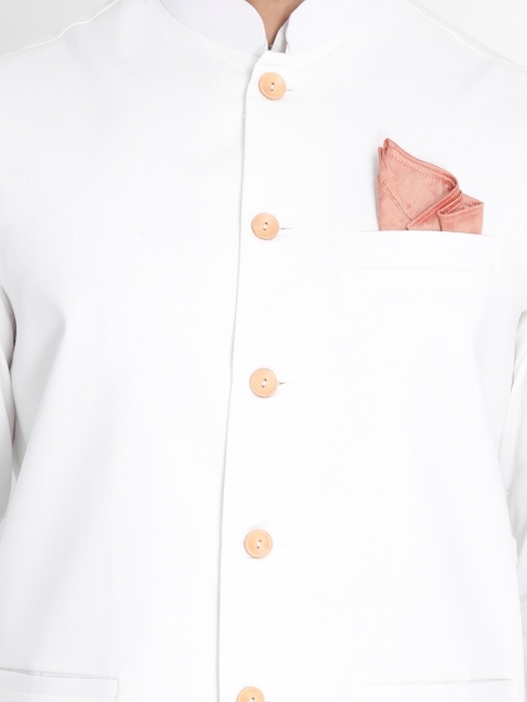 

VASTRAMAY Men White Solid Kurta Set