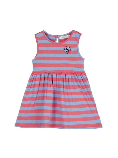 

Budding Bees Infant Girls Pink Striped Fit and Flare Dress
