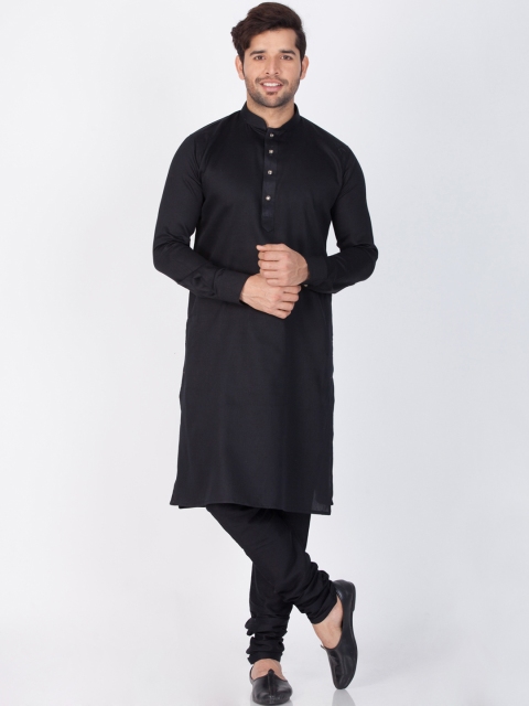 

VASTRAMAY Men Black Solid Kurta with Pyjama