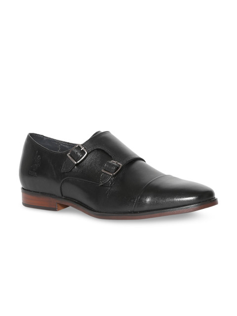 

U.S. Polo Assn. Men Black Leather Monk Shoes