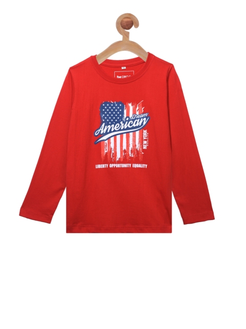 

Circle Square Kids Red Printed Round Neck T-shirt
