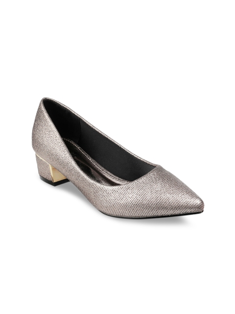 

SOLE HEAD Women Gunmetal-Toned Solid Pumps, Metallic