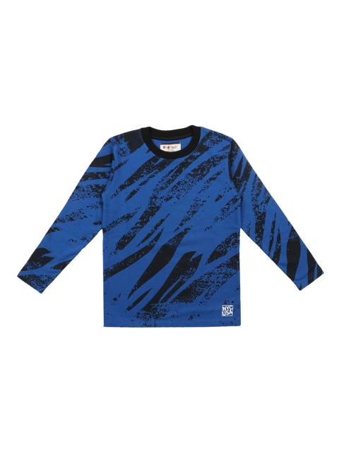 

Lil Tomatoes Boys Navy Blue & Black Printed Sweatshirt