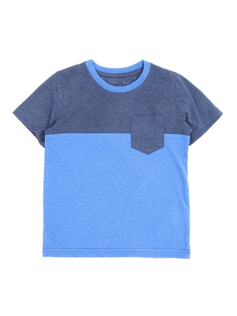 

Pantaloons Junior Boys Navy Blue Colourblocked Round Neck T-shirt