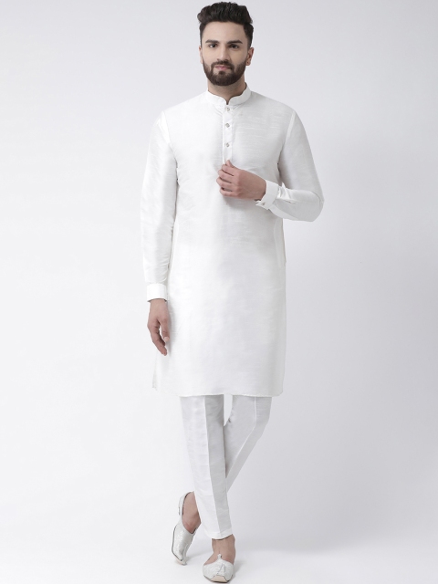 

I Know Men White Solid Straight Kurta