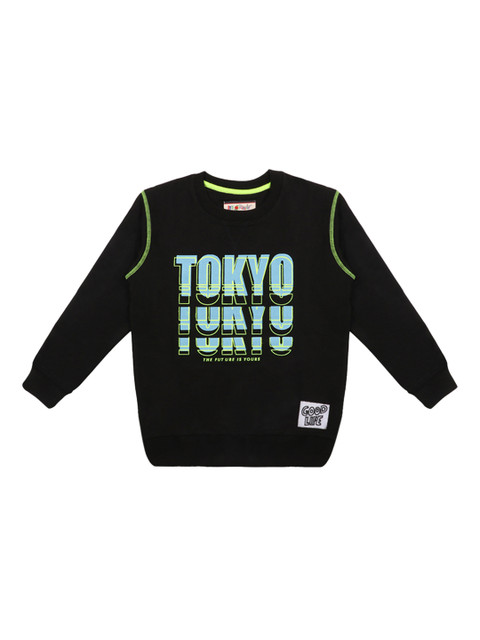 

Lil Tomatoes Boys Black & Green Printed Sweatshirt
