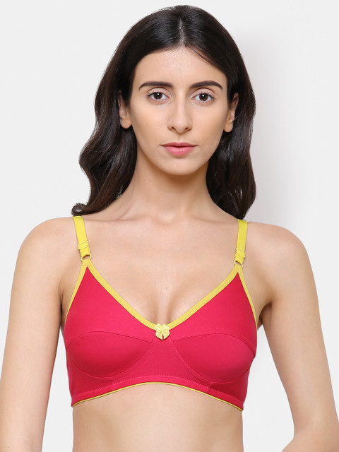 

College Girl Pink Solid Non-Wired Non Padded Everyday Bra