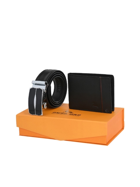 

Pacific Gold Men Black Belt & Wallet Accessory Gift Set