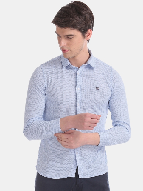 

Arrow Sport Men Blue Knitted Printed Casual Shirt