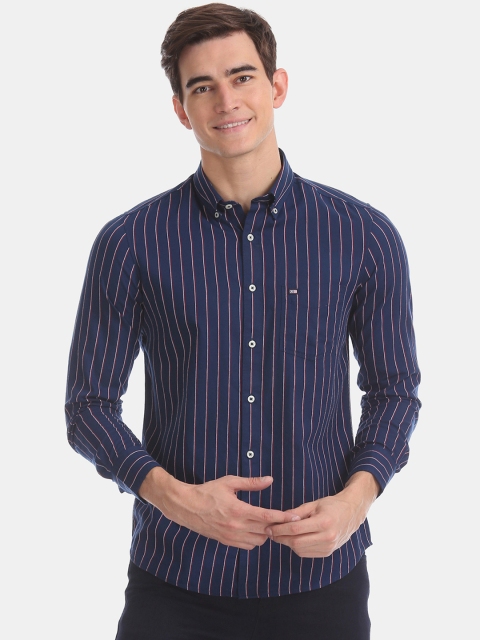 

Arrow Sport Men Blue & Red Slim Fit Striped Casual Shirt