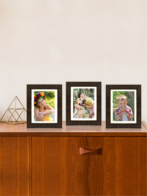 

RANDOM Set of 3 Brown Table Top Photo frames