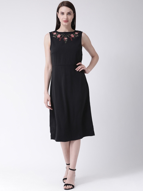 

Leo Sansini Women Black Solid Fit and Flare Dress