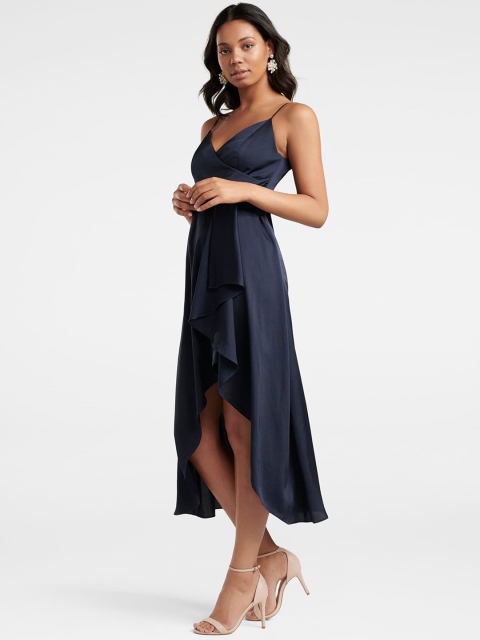 

Forever New Women Navy Blue Solid Wrap Dress