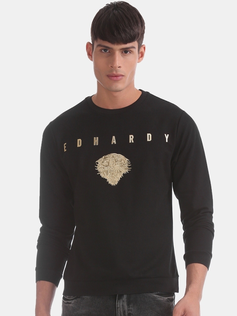 

Ed Hardy Men Black & Beige Printed Sweatshirt