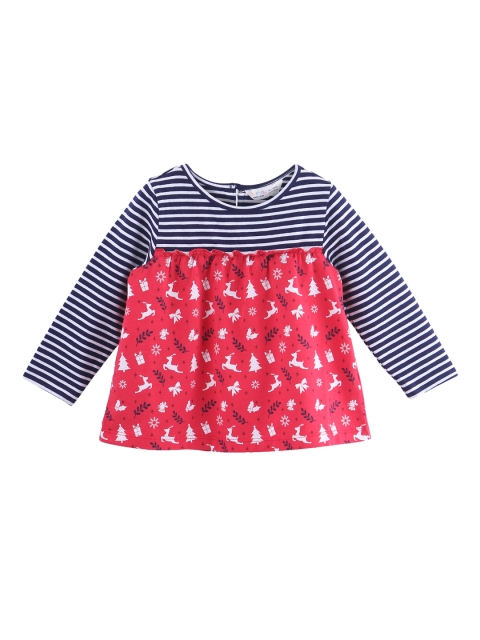 

Beebay Girls Red & Blue Striped A-Line Top