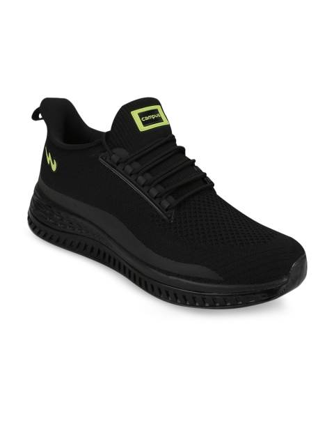 

Campus Men Black Mesh Mid-Top Running Shoes