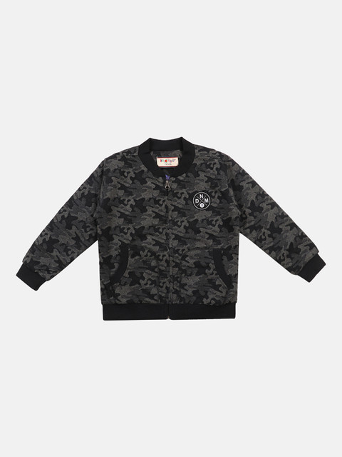 

Lil Tomatoes Boys Printed Bomber Jacket, Black