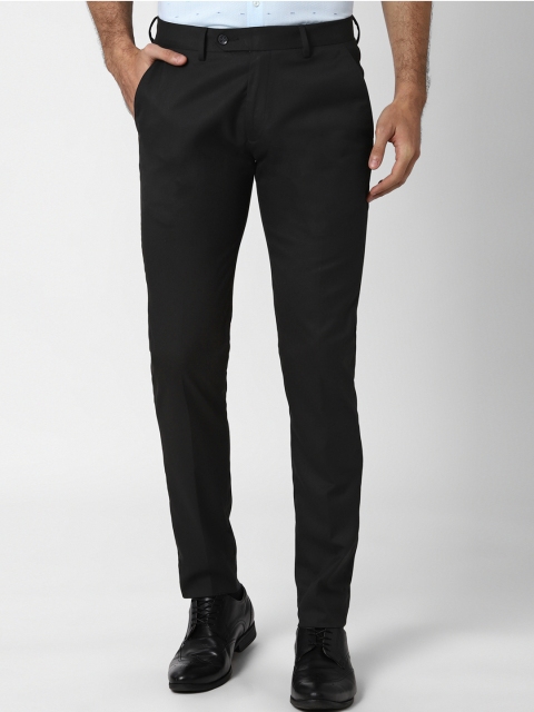 

Peter England Men Black Self Design Slim Fit Formal Trousers